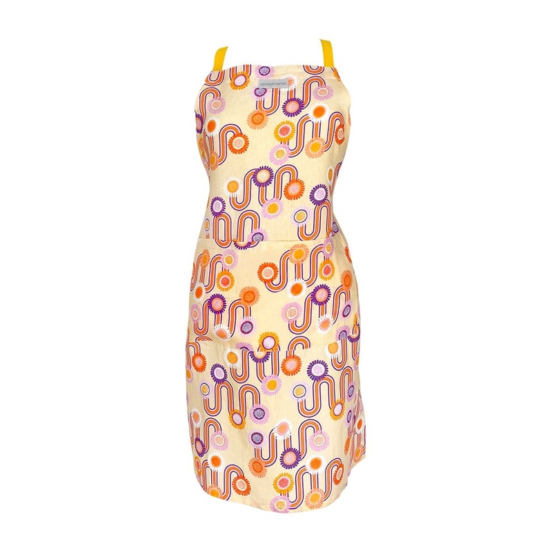 Annabel Apron - Linen - Groovy Rainbows