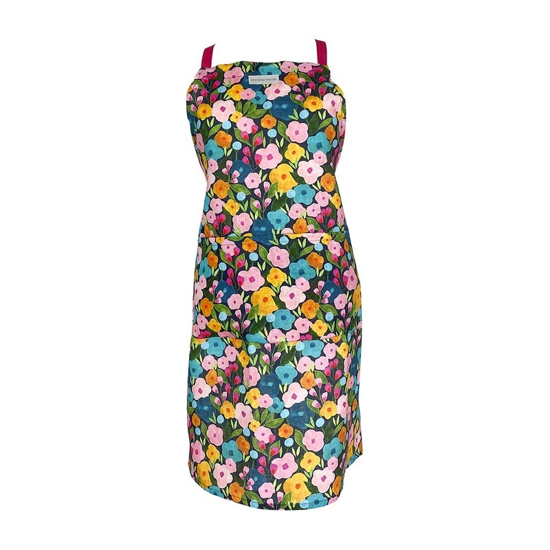Annabel Apron - Linen - Spring Blooms