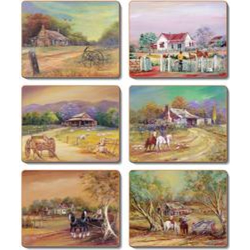 Cinnamon 'Homestead' Coasters Set of 6