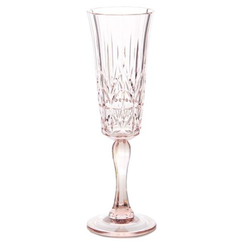 Flair Acrylic Crystal Cut Flute - Pink