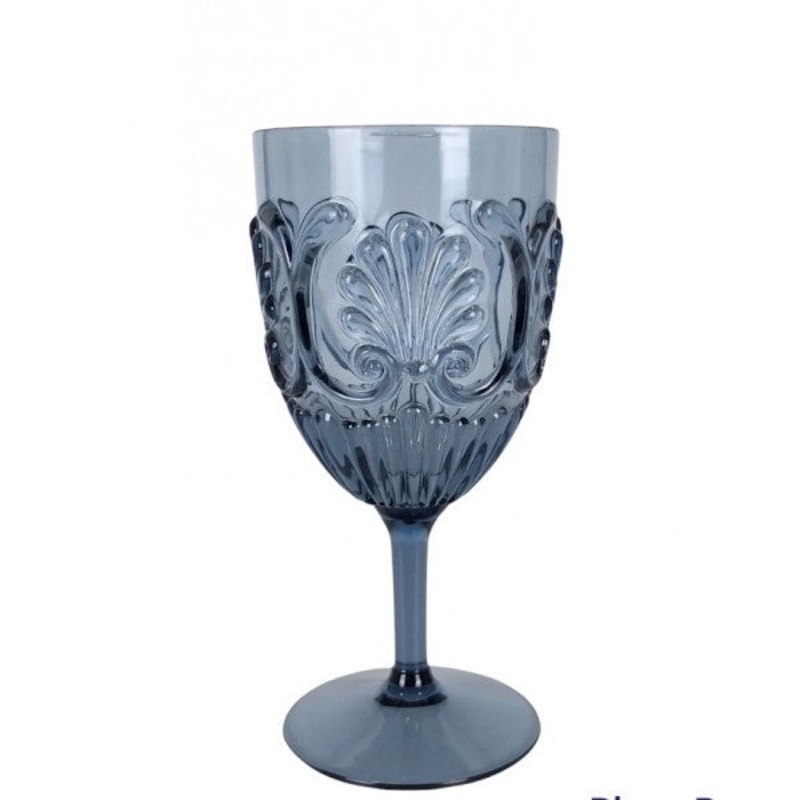 Flair Acrylic Scollop Wine Glass - Blue