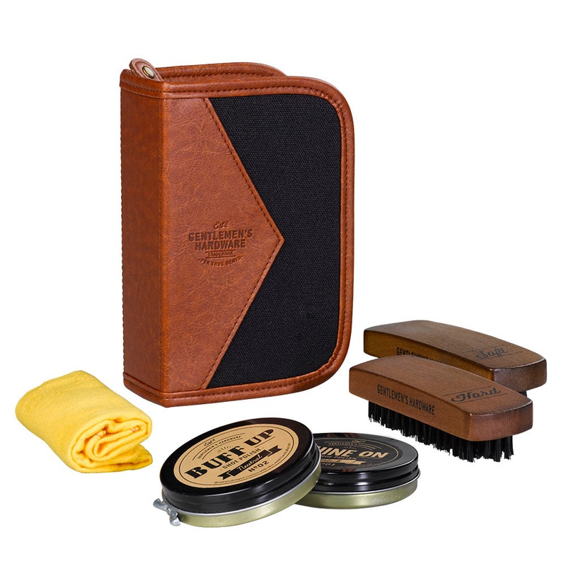Gentlemen's Hardware Shoe Shine Kit Charcoal