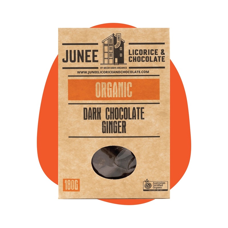 Junee Licorice & Chocolate: Dark Chocolate Ginger 180g