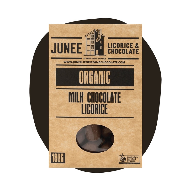 Junee Licorice & Chocolate: Milk Chocolate Licorice 180g