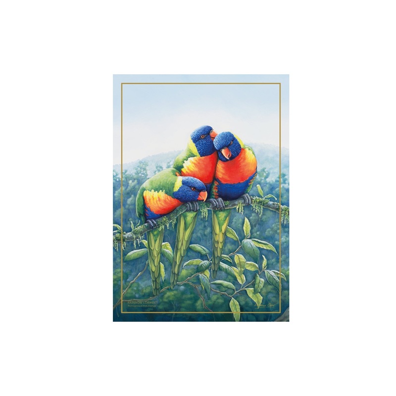 MW Birds of Australia KC 10yr Anniversary Tea Towel 50x70cm Lorikeet