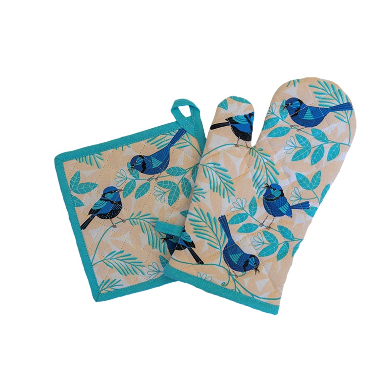 AG Oven Glove & Pot Holder - Blue Wren