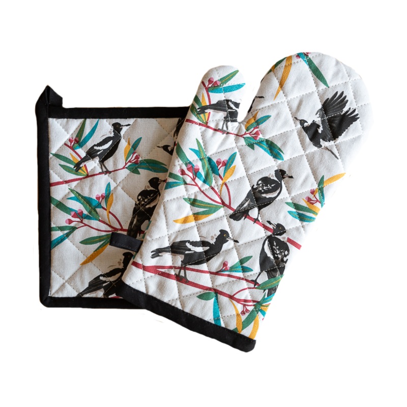 AG Oven Glove & Pot Holder - Magpies