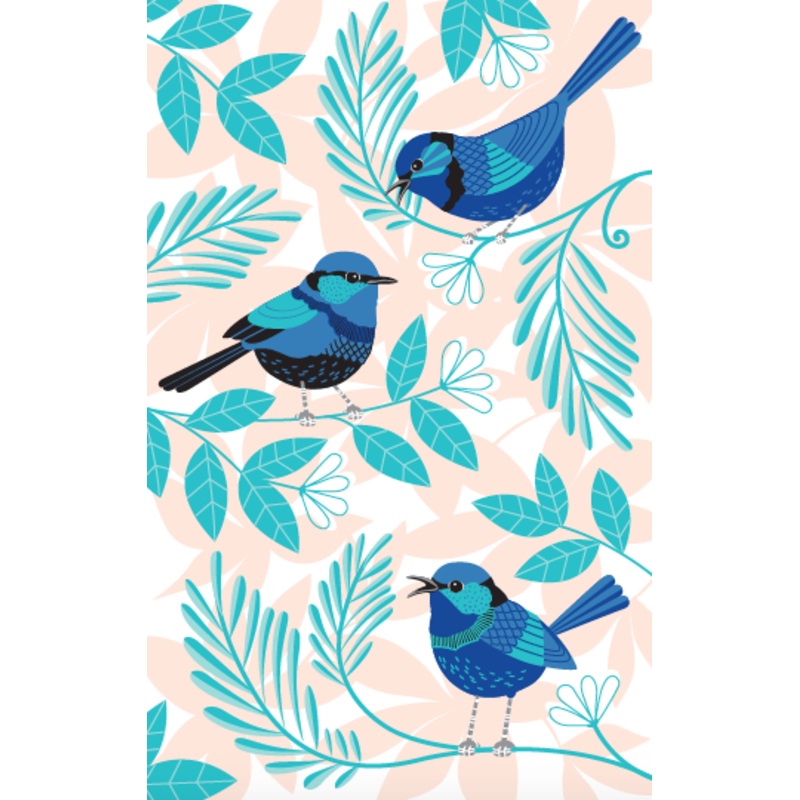AG Tea Towel - Blue Wren
