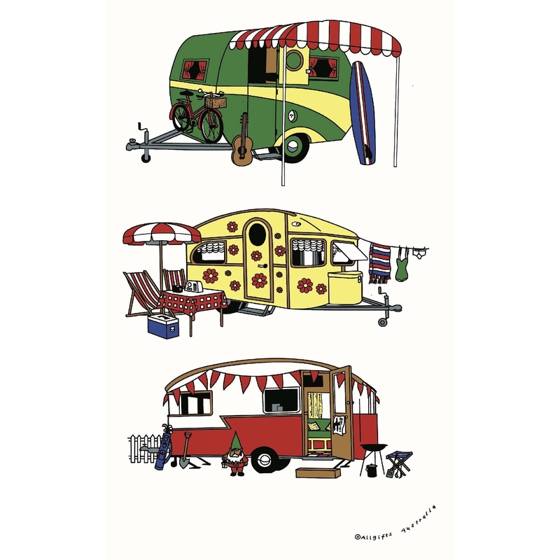 AG Tea Towel - Retro Caravan