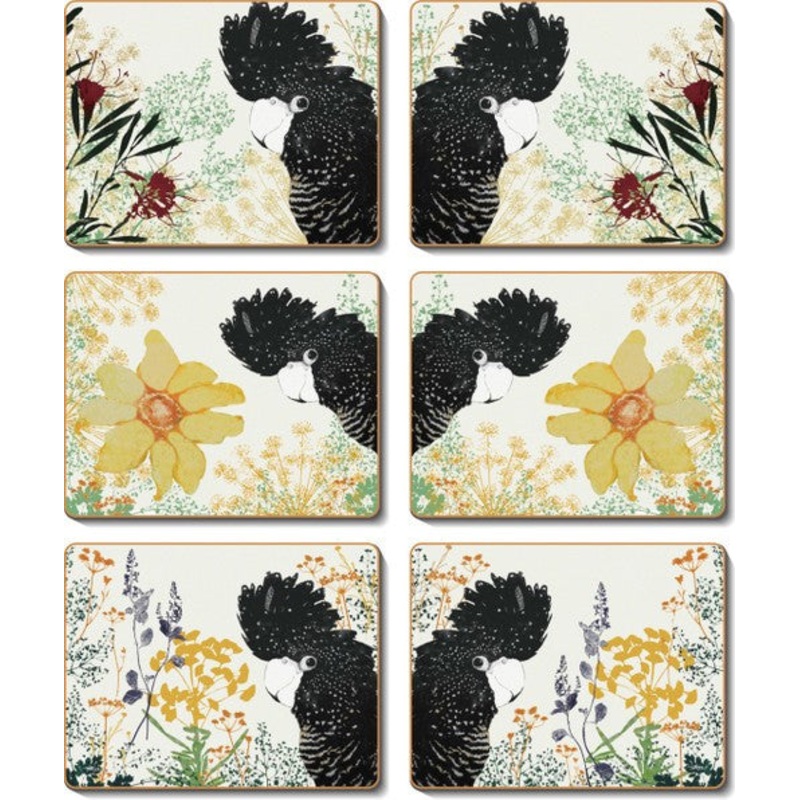 Cinnamon 'Cheeky Cookatoo' Coasters Set of 6