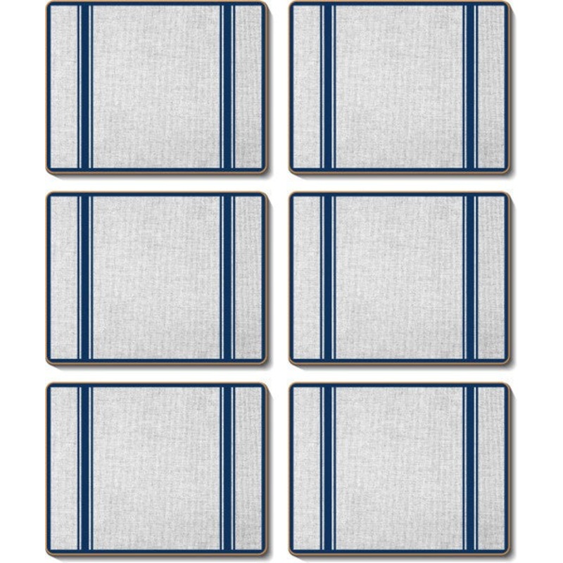 Cinnamon 'Hamptons Navy' Coasters Set of 6