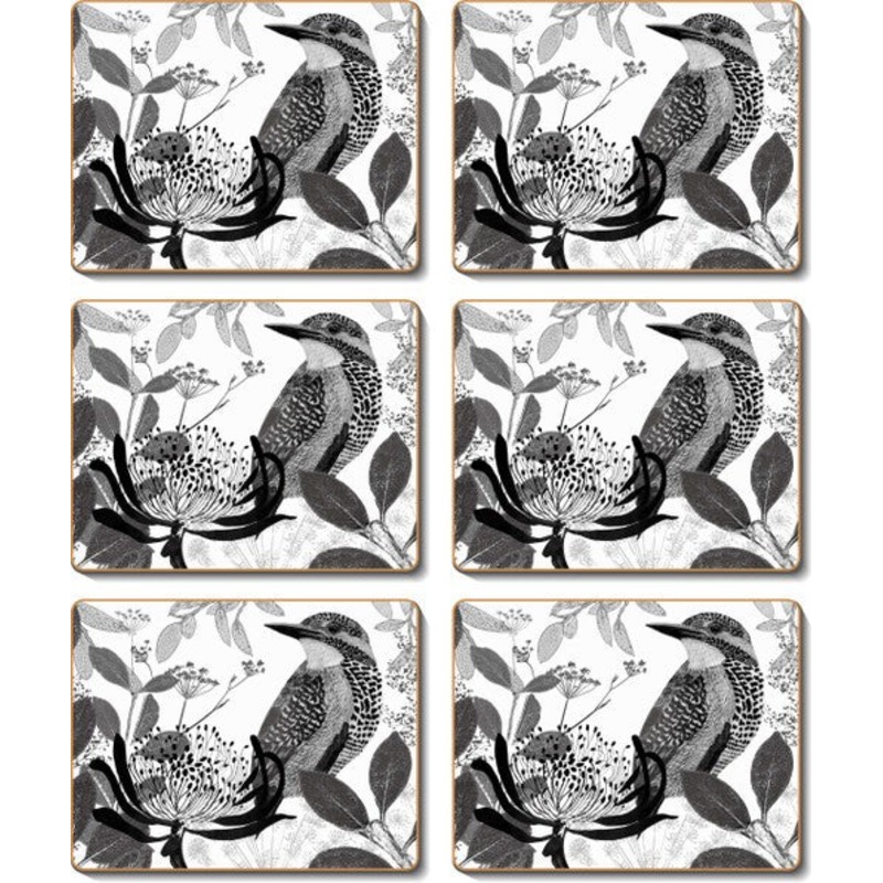 Cinnamon 'Kingfisher & Waratah' Placemats Set of 6