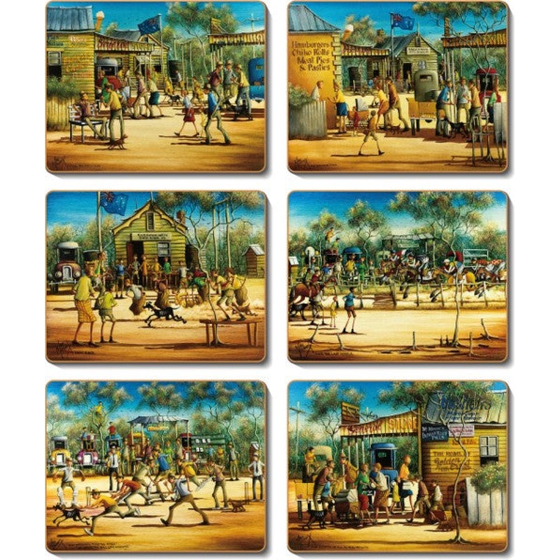 Cinnamon 'The Old Hometown' Coasters Set of 6
