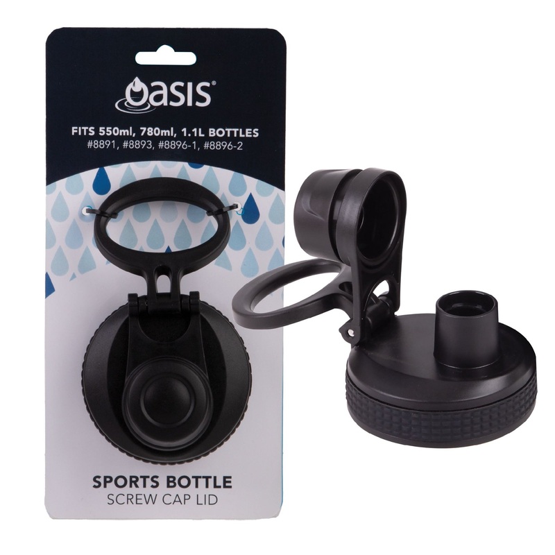 Oasis Replacement Screw Cap Sports Bottle Lid - Black
