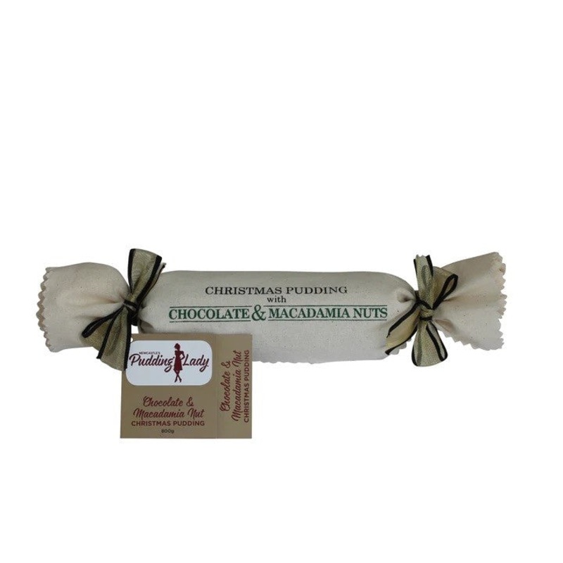 Pudding Lady Christmas Pudding Choc Macadamia 800g - Log