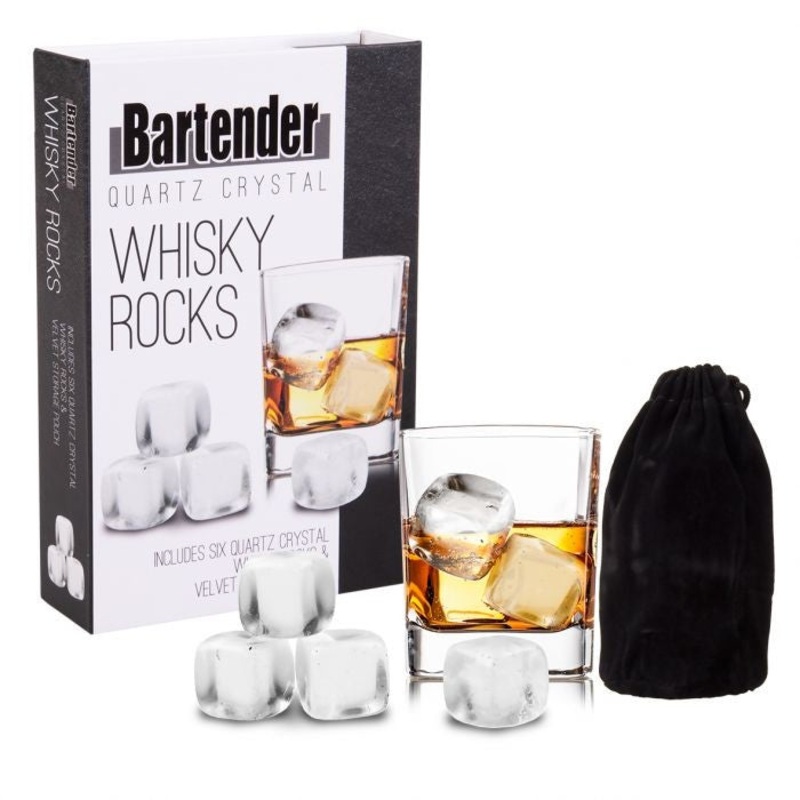 Bartender Whisky Rocks Set 9 w/bag - Quartz Crystal
