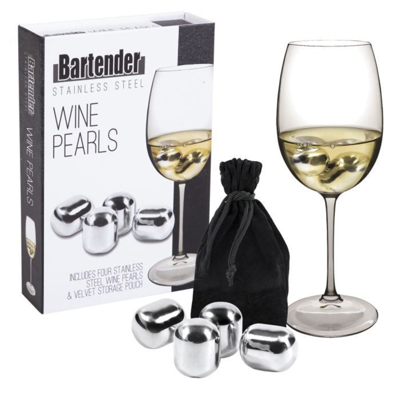 Bartender Wine Pearls Set of 4 - Stainless Steel