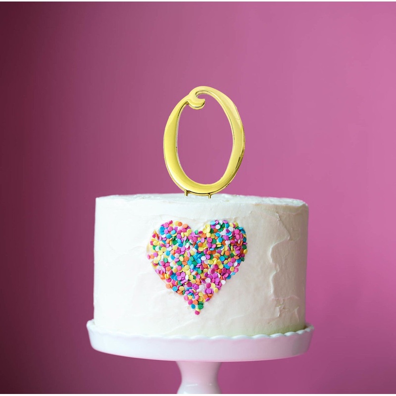 Cake & Candle Cake Topper - Gold #0