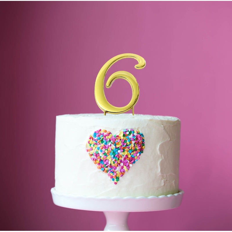 Cake & Candle Cake Topper - Gold #6