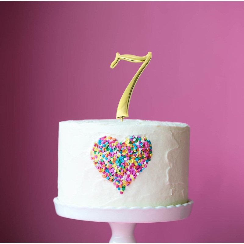 Cake & Candle Cake Topper - Gold #7