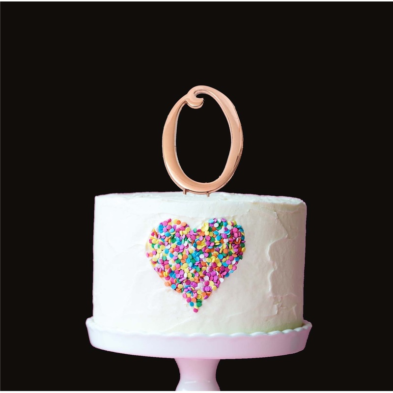 Cake & Candle Cake Topper - Rose Gold #0