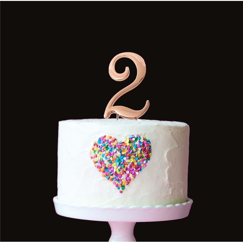 Cake & Candle Cake Topper - Rose Gold #2