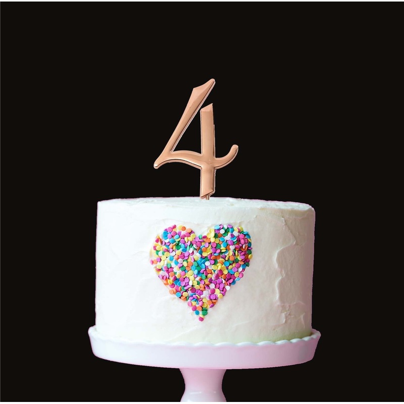Cake & Candle Cake Topper - Rose Gold #4