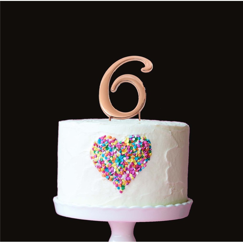 Cake & Candle Cake Topper - Rose Gold #6