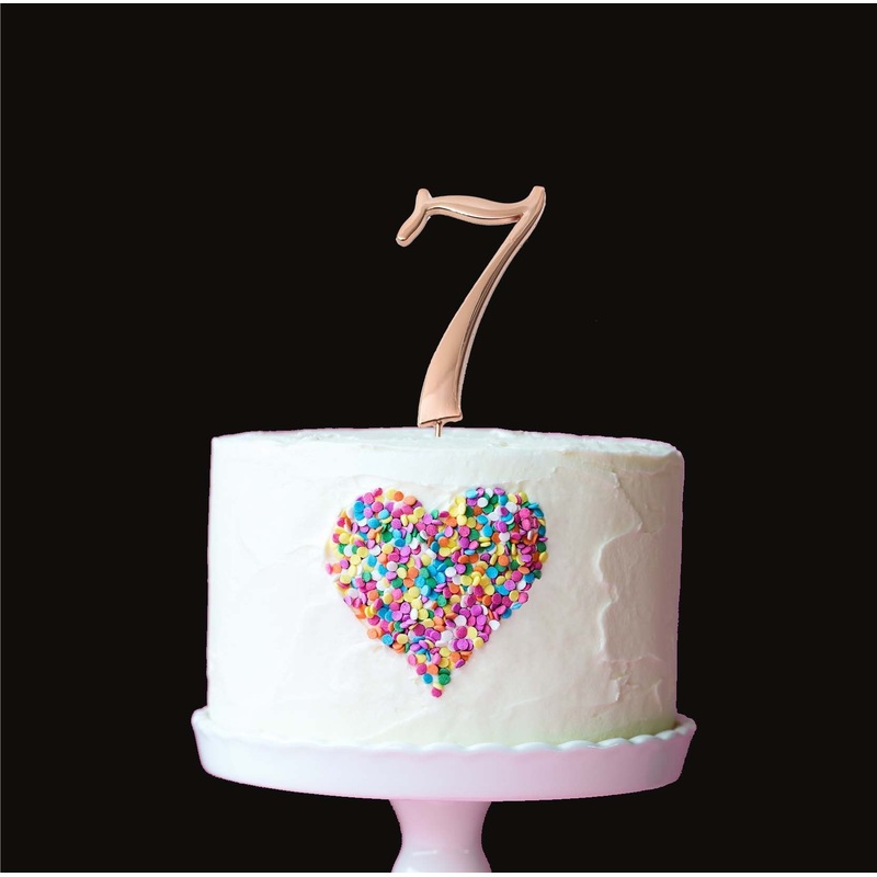 Cake & Candle Cake Topper - Rose Gold #7