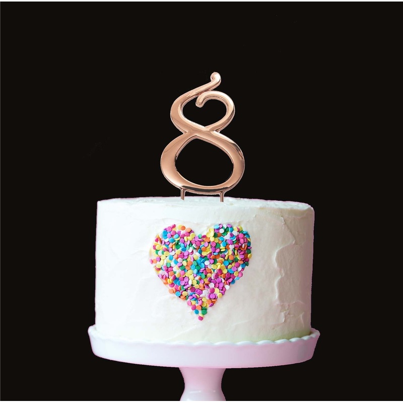 Cake & Candle Cake Topper - Rose Gold #8