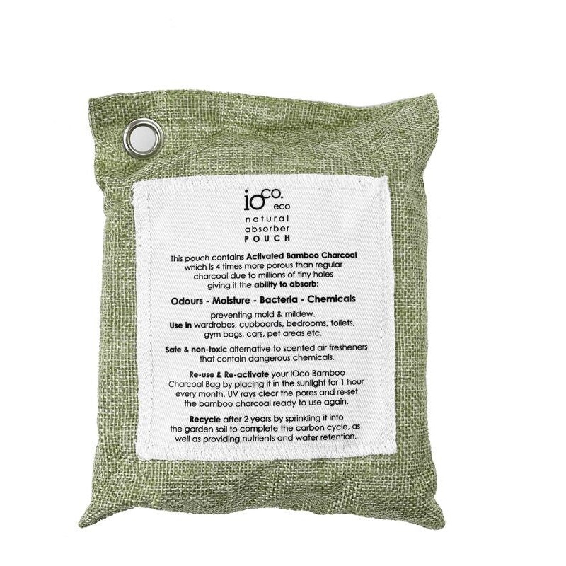 Ioco Bamboo Charcoal Pouch Natural Absorber - Green