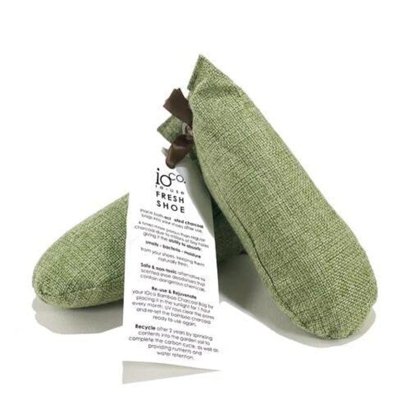 Ioco Fresh Shoe Bamboo Charcoal Pouch Natural Absorber s/2 - Green