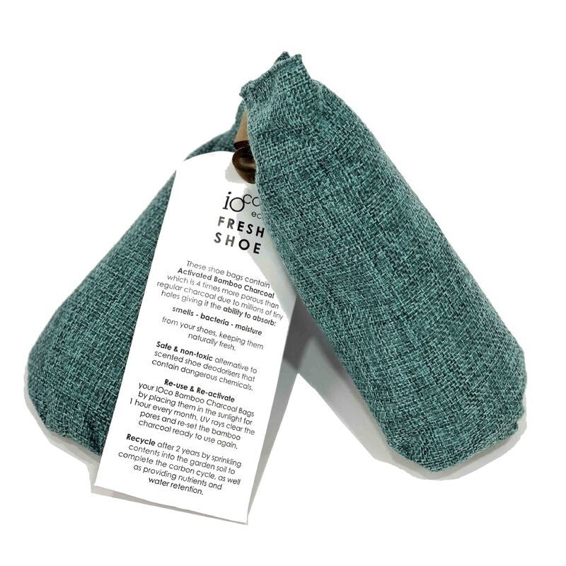 Ioco Fresh Shoe Bamboo Charcoal Pouch Natural Absorber s/2 - Teal