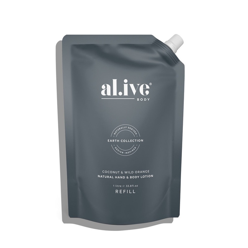 al.ive Hand & Body Lotion Refill Pouch 1lt - Coconut & Wild Orange