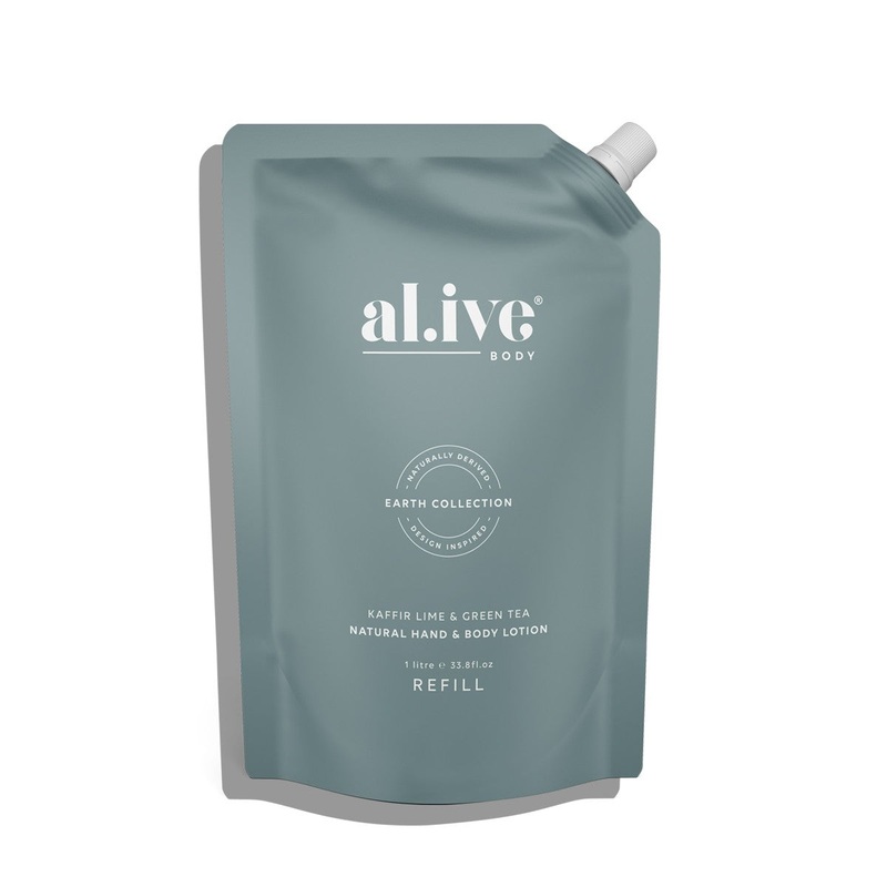 al.ive Hand & Body Lotion Refill Pouch 1lt - Kaffir Lime & Green Tea