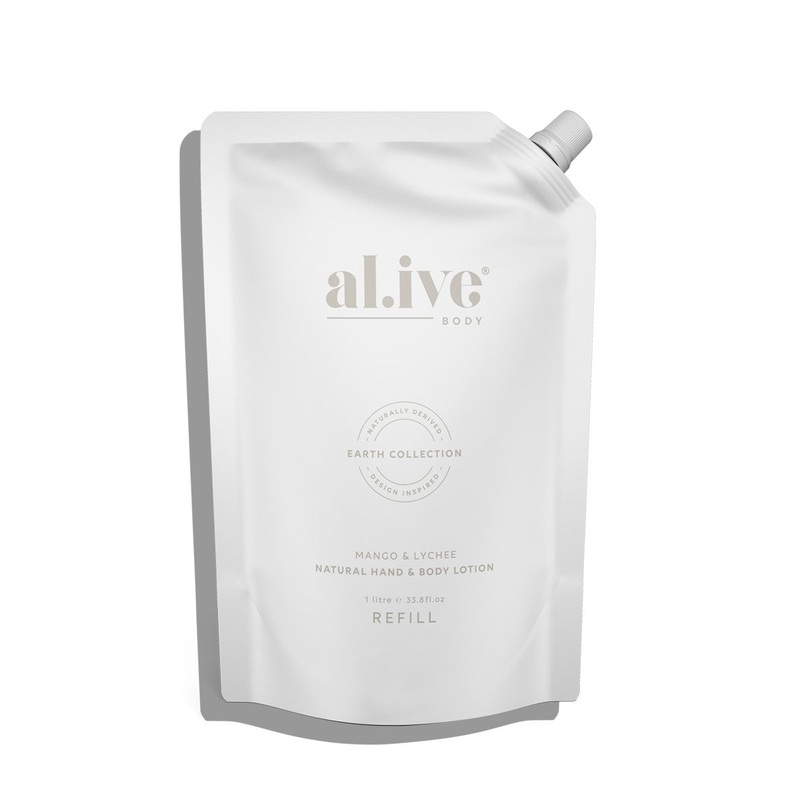 al.ive Hand & Body Lotion Refill Pouch 1lt - Mango & Lychee