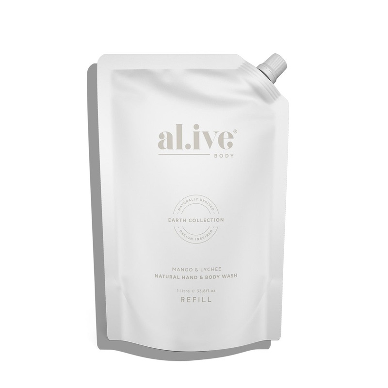 al.ive Hand & Body Wash Refill Pouch 1lt - Mango & Lychee