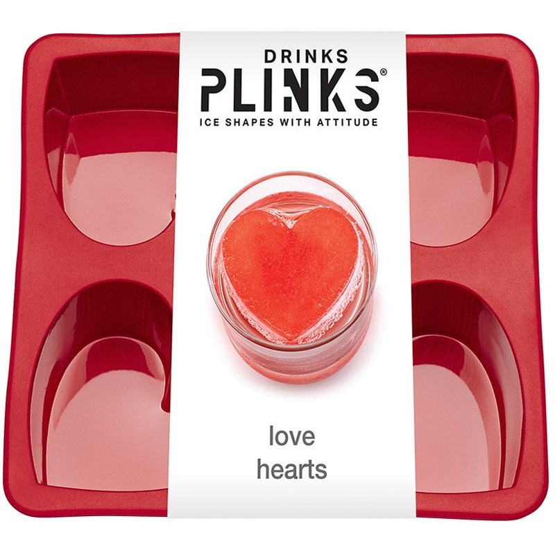 Drinks Plinks Silicone Ice Tray - Love Hearts