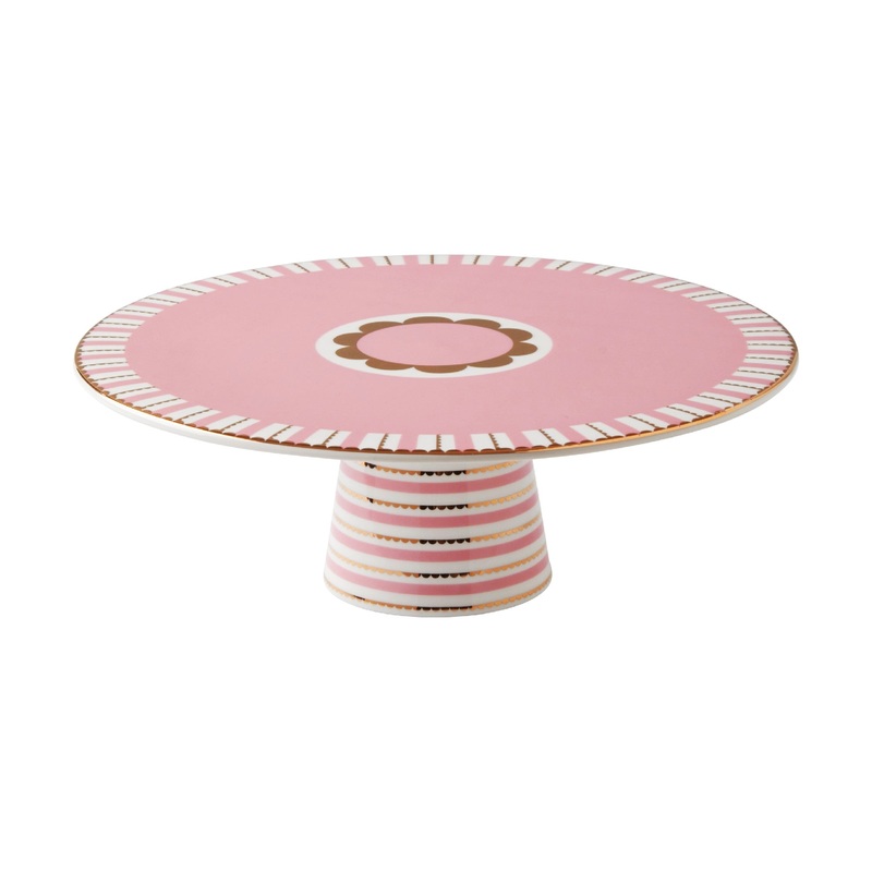 MW Teas & C's Regency Footed Cake Stand 28cm Pink Gift Boxed