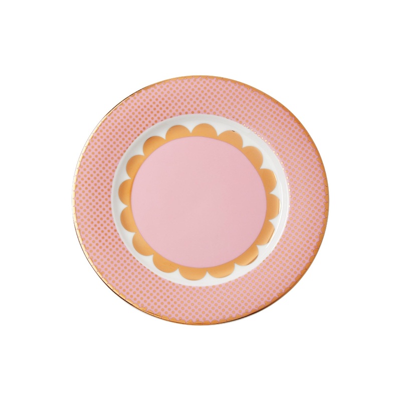 MW Teas & C's Regency Rim Plate 19.5cm Pink Gift Boxed