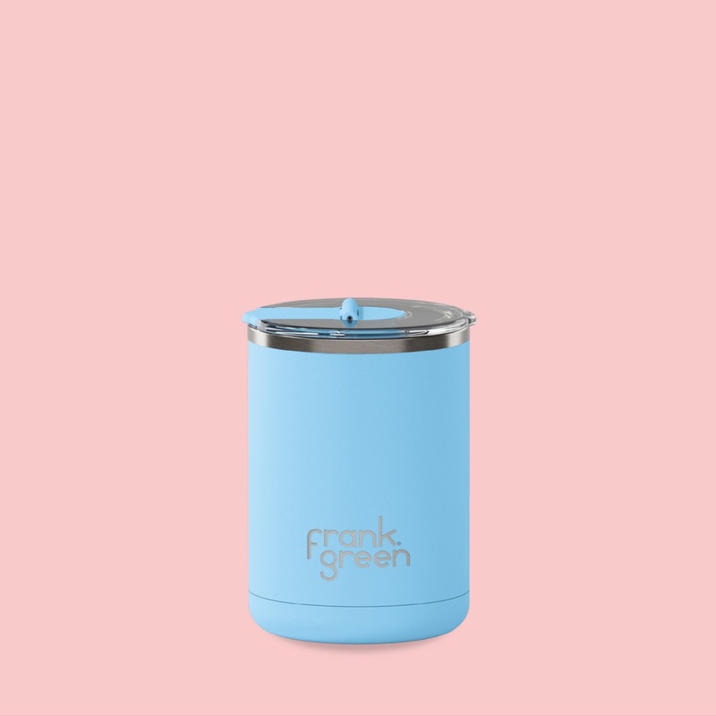 Frank Green Ceramic Reusable Cup Hinged Lid 12oz / 355ml - Sky Blue