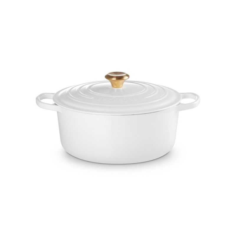 Le Creuset Signature Round Casserole 28cm - White Gold