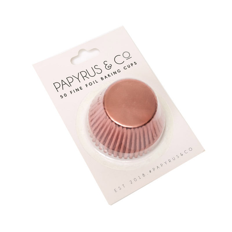 Papyrus Medium Foil Baking Cups 50 Pack - Rose Gold