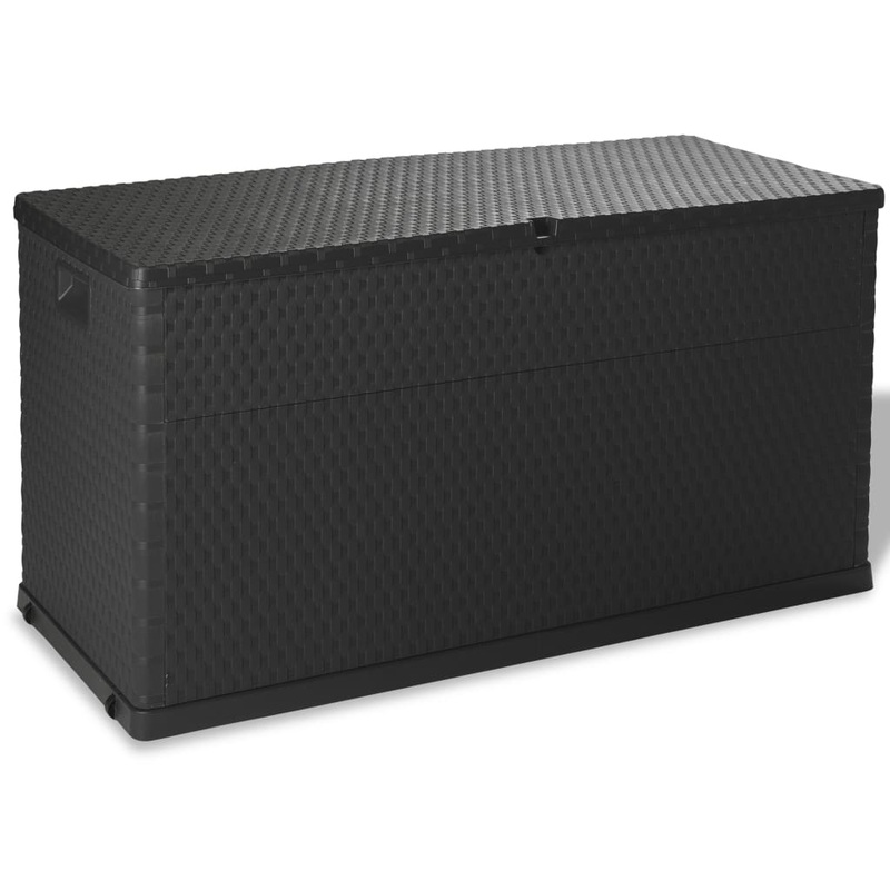 Bote de stockage de jardin Anthracite 120x56x63 cm PP Rotin