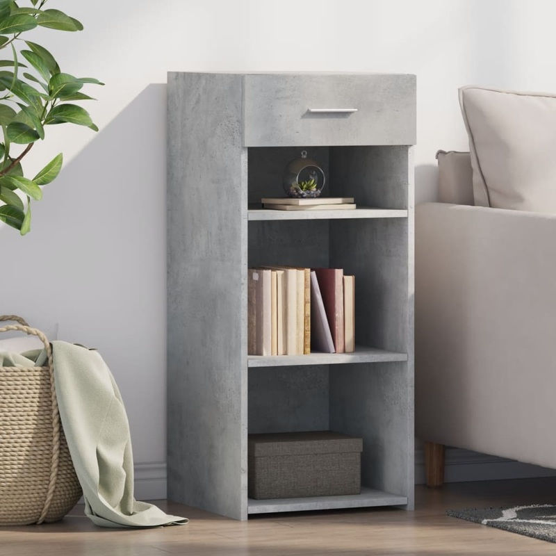 Buffet gris bton 40x42,5x93 cm bois d'ingnierie