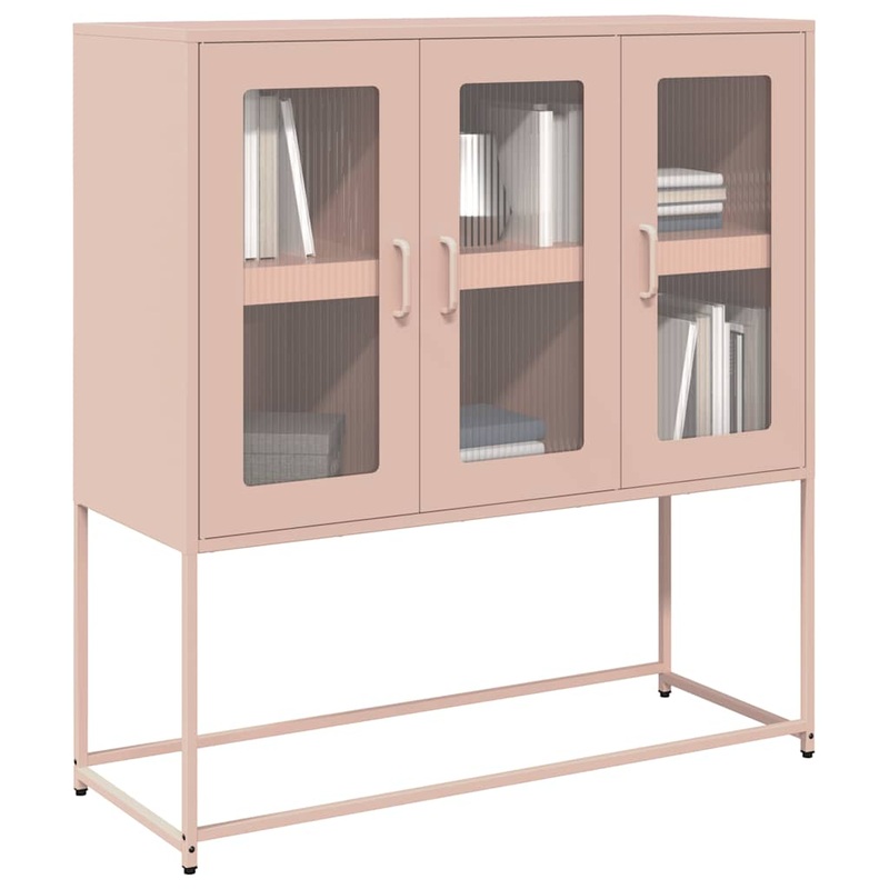 Buffet rose 100,5x39x107 cm acier lamin  froid