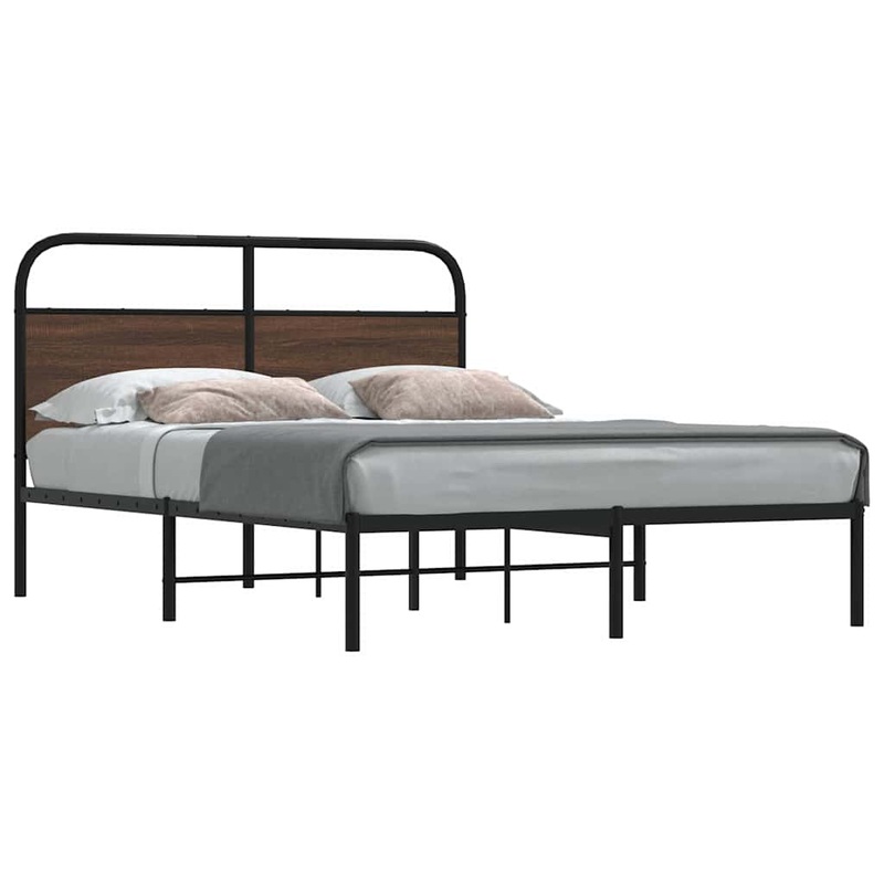Cadre de lit sans matelas 140x190 cm chne marron