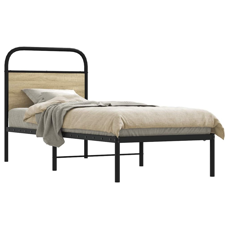 Cadre de lit sans matelas 80x200cm chne sonoma bois ingnierie