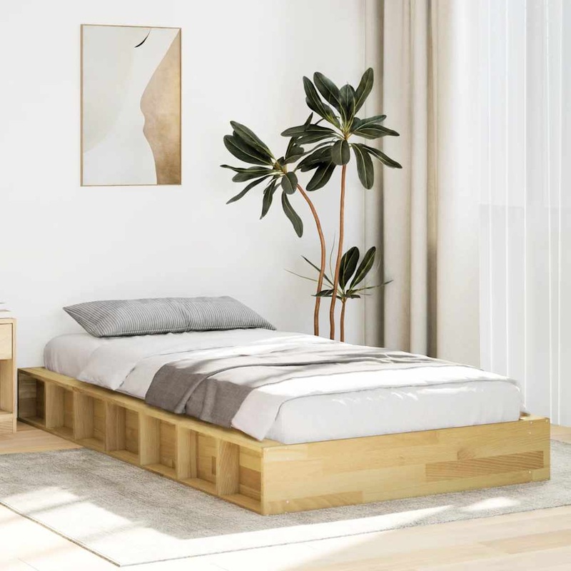 Cadre de lit sans matelas 90x200 cm bois massif de chne