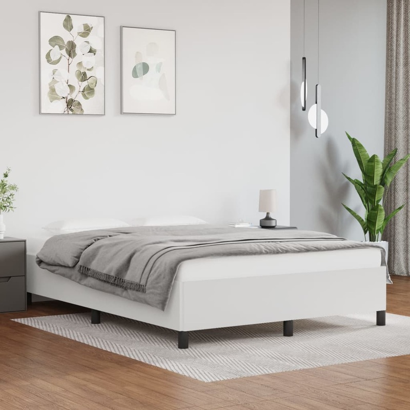 Cadre de lit sans matelas blanc 140x200 cm similicuir